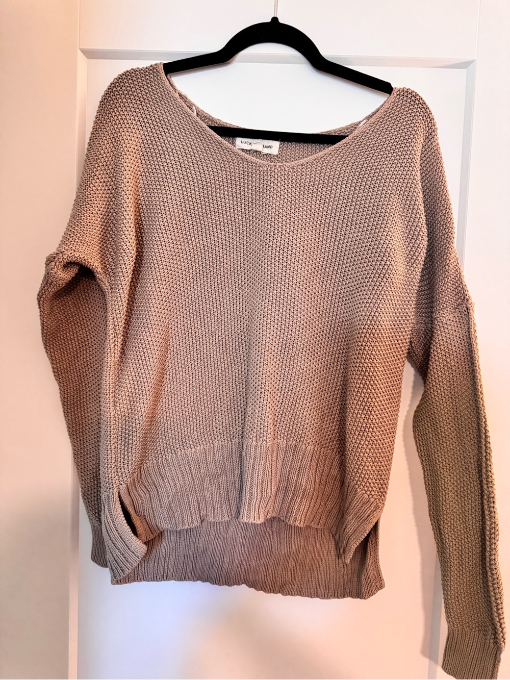Lucky Brand Women's V-Neck Knit Sweater - Taupe